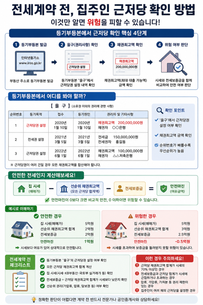 집주인 근저당 확인 방법 채권최고액 계산 인포그래픽