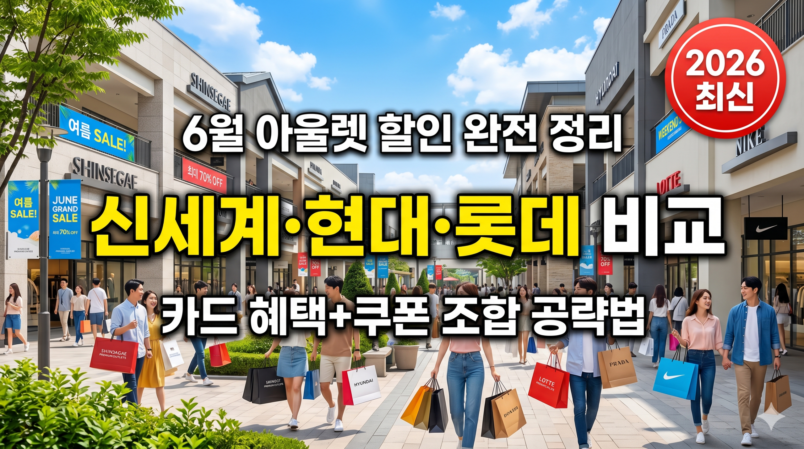신세계 현대 롯데 아울렛 6월 할인 비교 썸네일