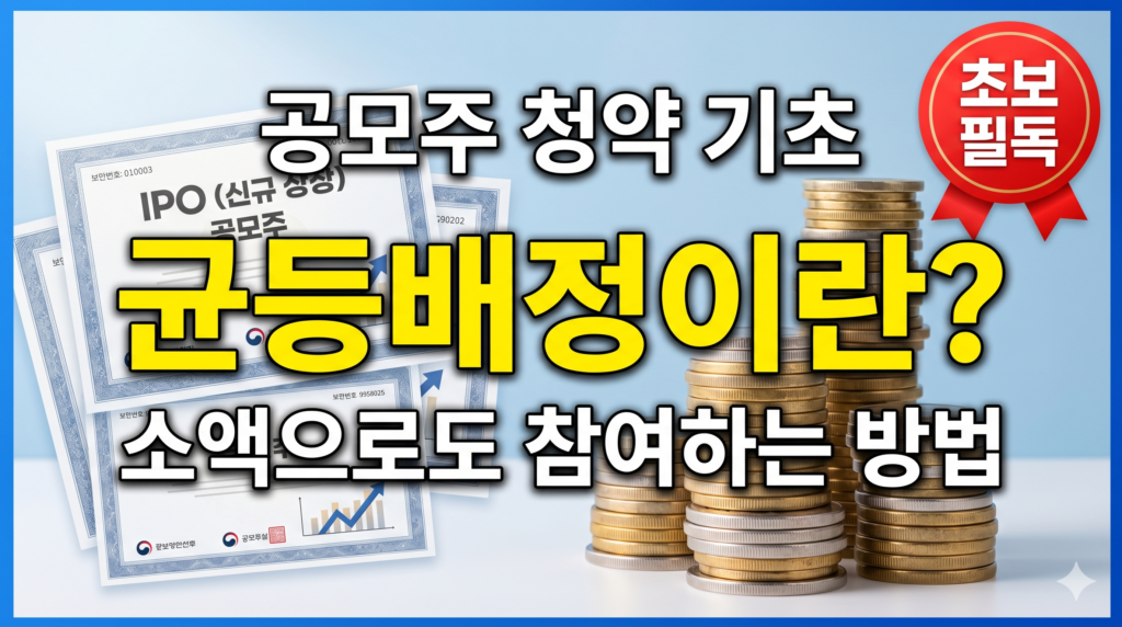 공모주 균등배정 초보자 설명 썸네일