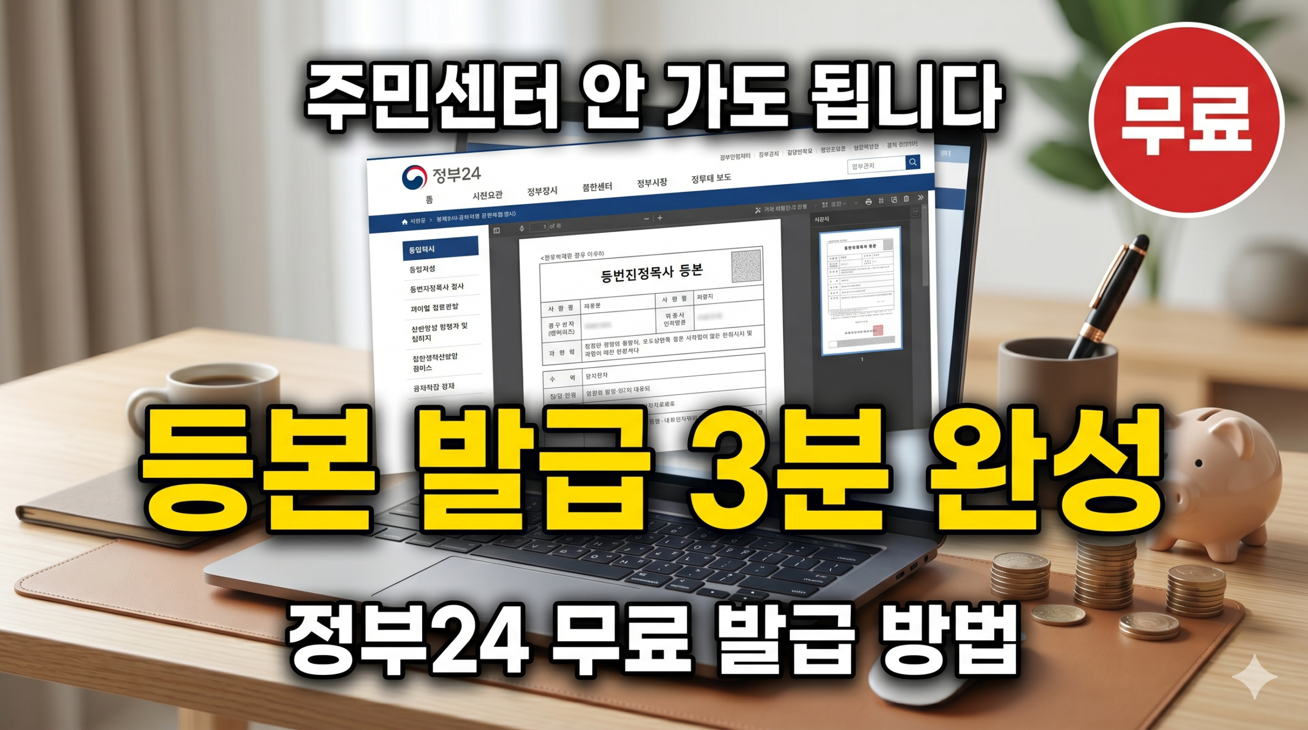 주민등록등본 정부24 발급방법 썸네일