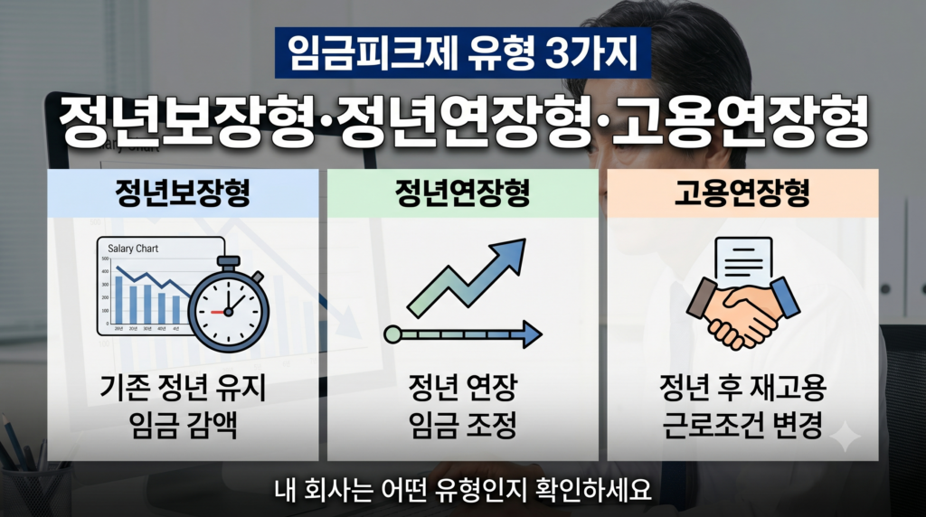 임금피크제 유형 3가지 정년보장형 연장형 고용연장형 비