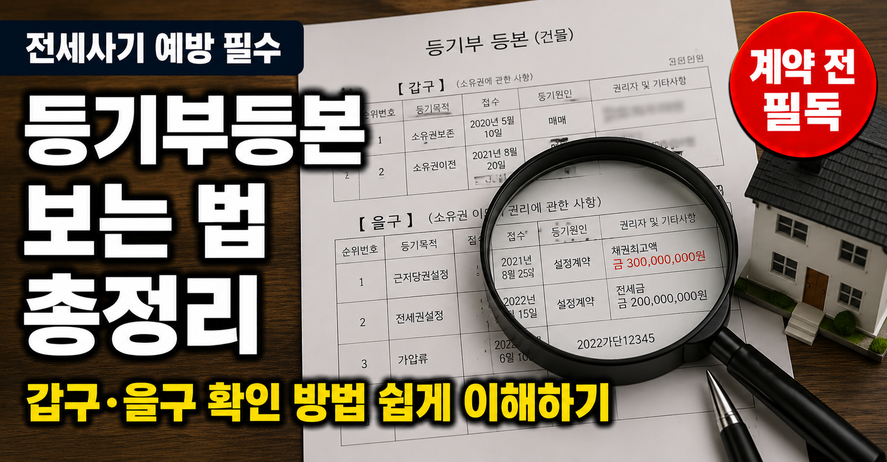 등기부등본 보는 법 갑구 을구 확인 방법