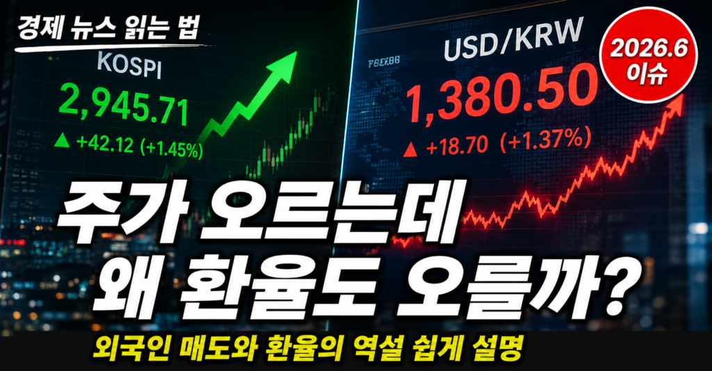 주가 오르면 환율 오르는 이유 외국인 매도 구조 설명