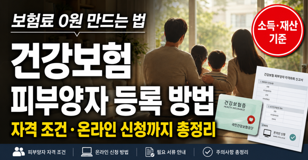 건강보험 피부양자 등록 방법 자격 조건 온라인 신청
