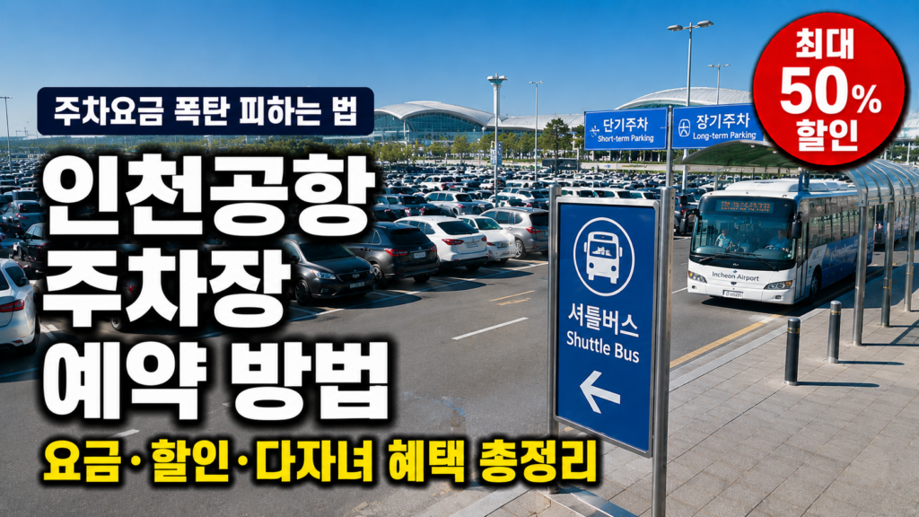 인천공항 주차장 예약 방법 요금 할인 다자녀 혜택