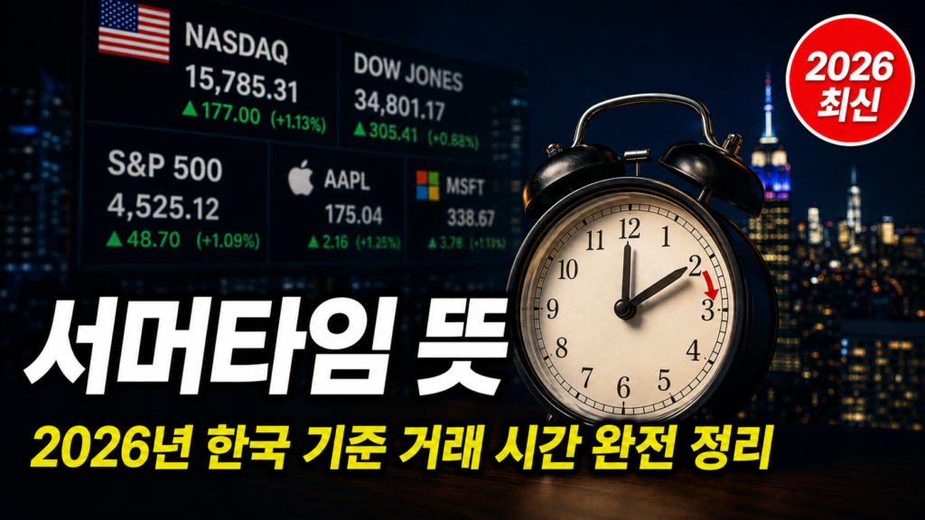 미국 주식 서머타임 거래 시간 한국 기준 2026 정리