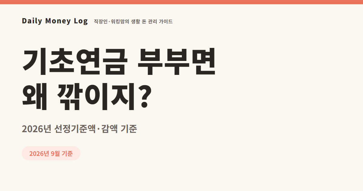 기초연금 2026 선정기준액 얼마: 부부 감액과 신청 방법까지