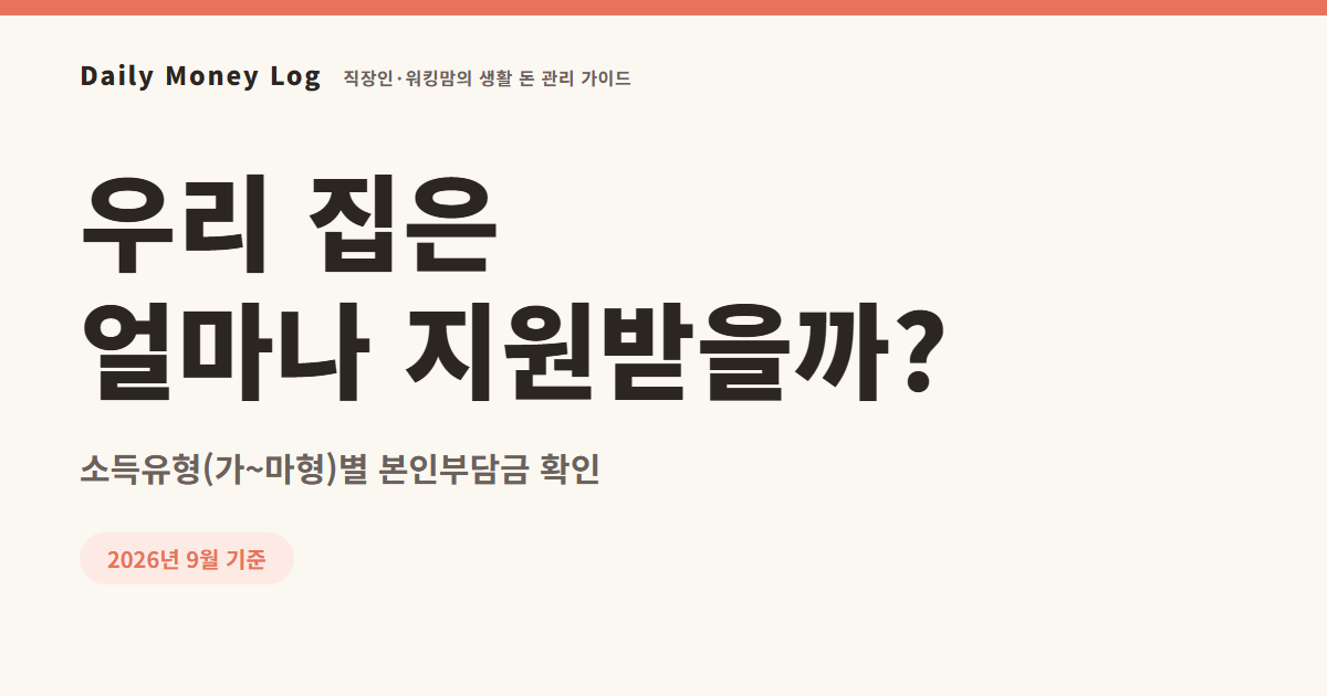 아이돌봄서비스 정부지원 얼마나 받나: 소득유형별 본인부담금